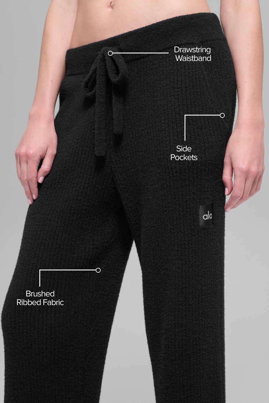 Snuggle Up Sweater High-Waist Wide Leg Pant - Black image 2