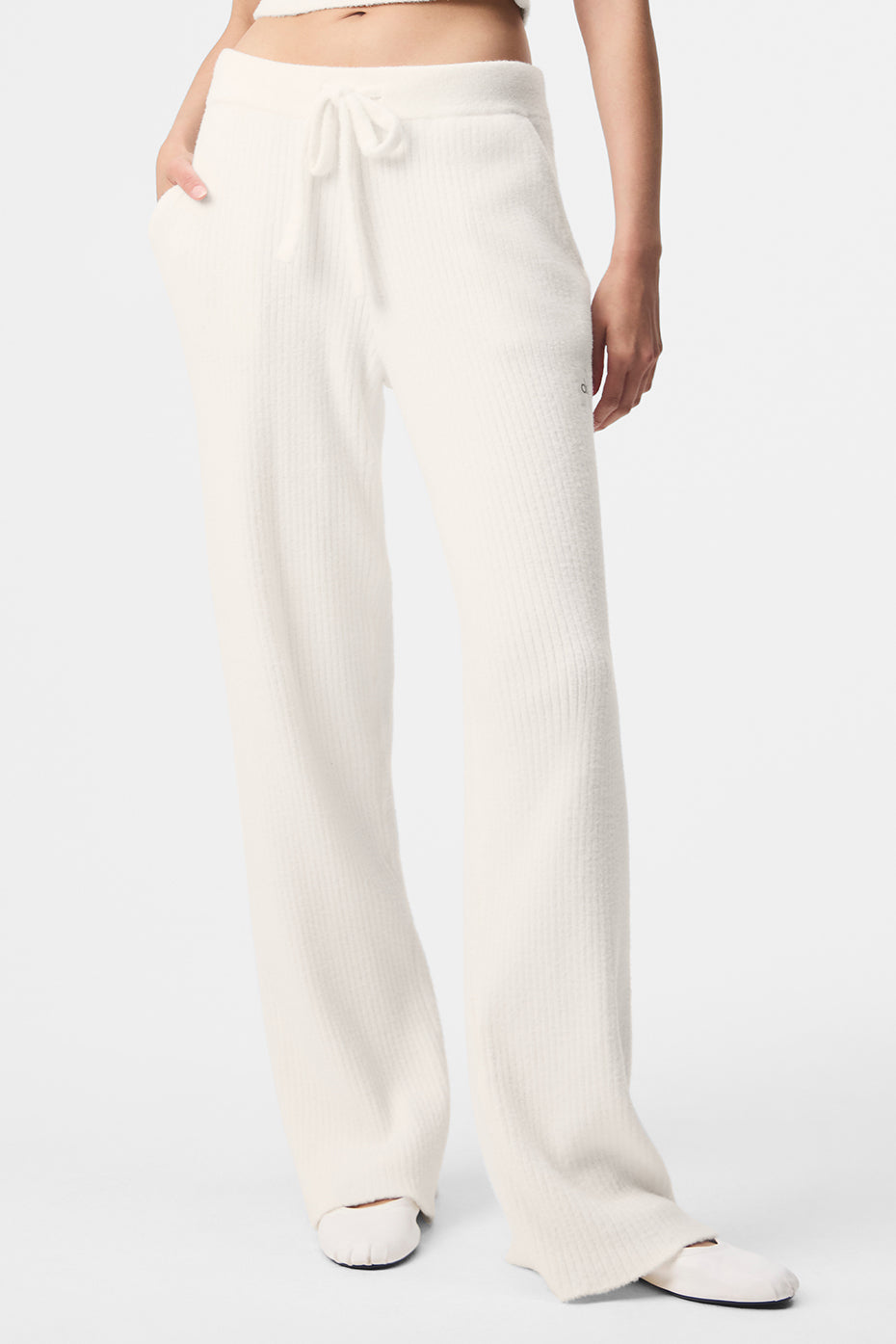 Snuggle Up Sweater High-Waist Wide Leg Pant - Ivory image 1