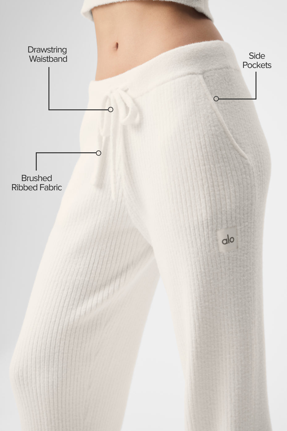Snuggle Up Sweater High-Waist Wide Leg Pant - Ivory image 2