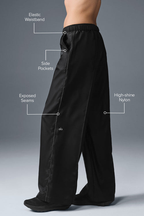 Afterglow Wide Leg Track Pant - Black image 2