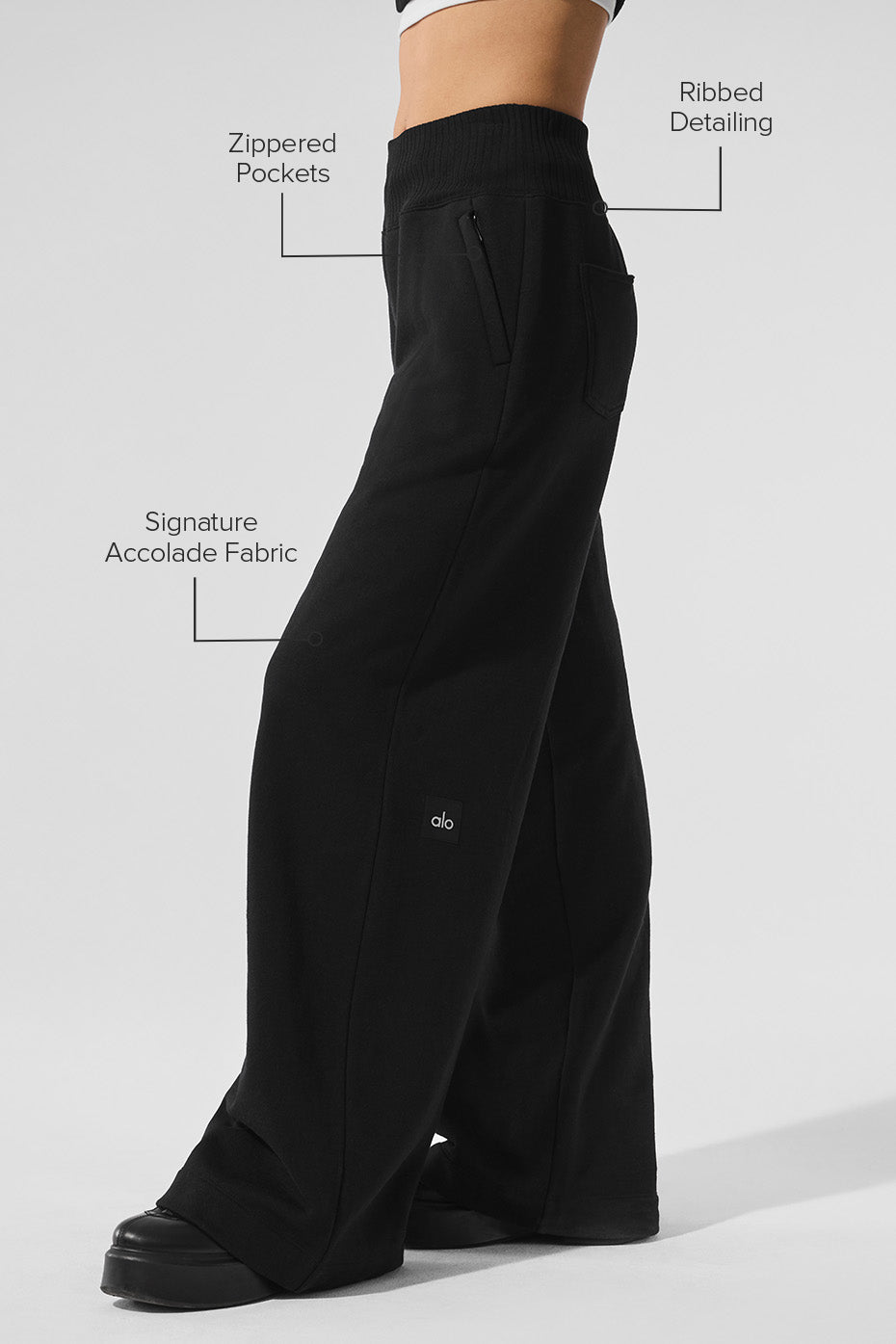 Serenity Wide Leg Sweatpant - Black image 2