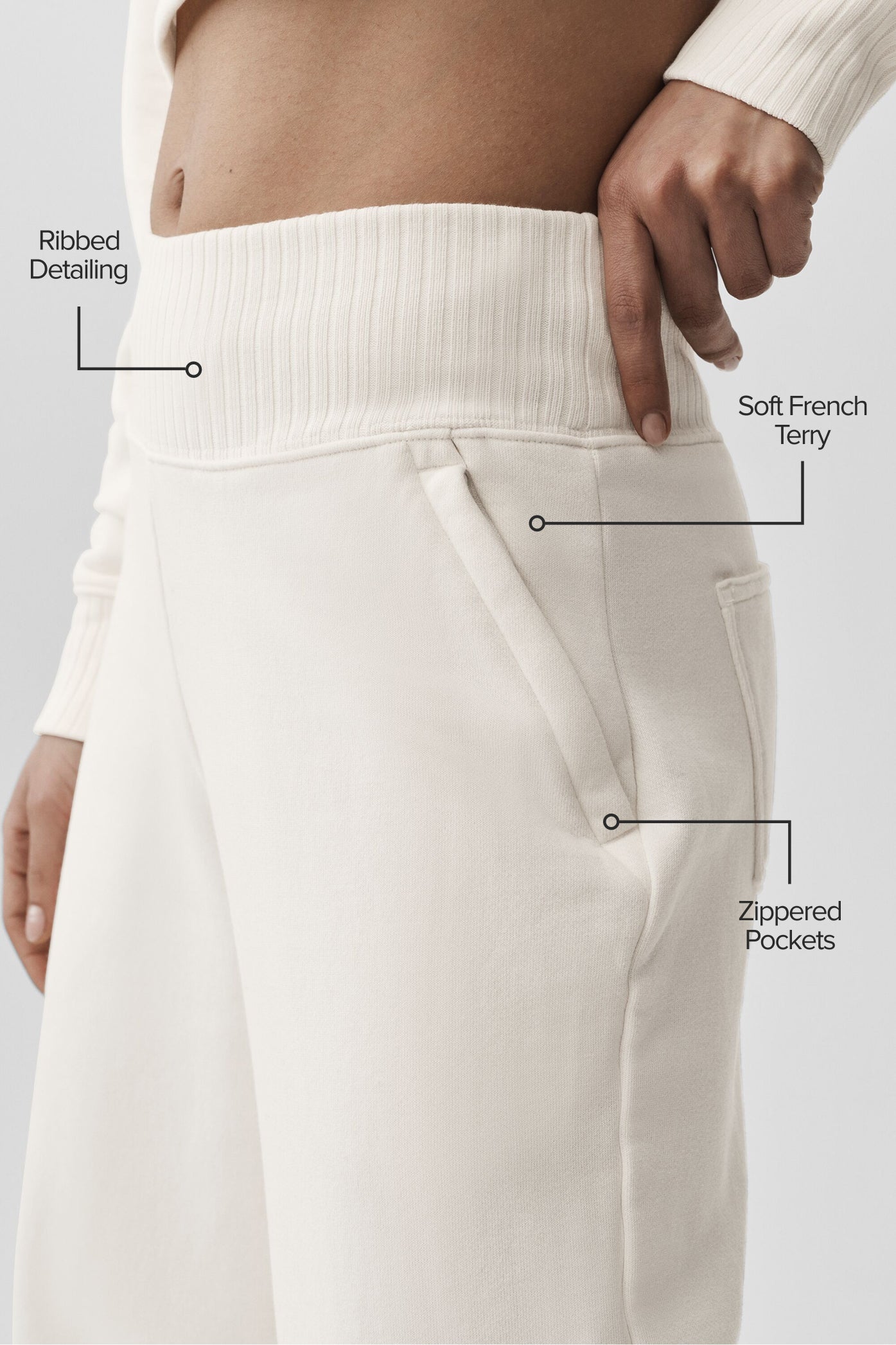 Serenity Wide Leg Sweatpant - Ivory image 2