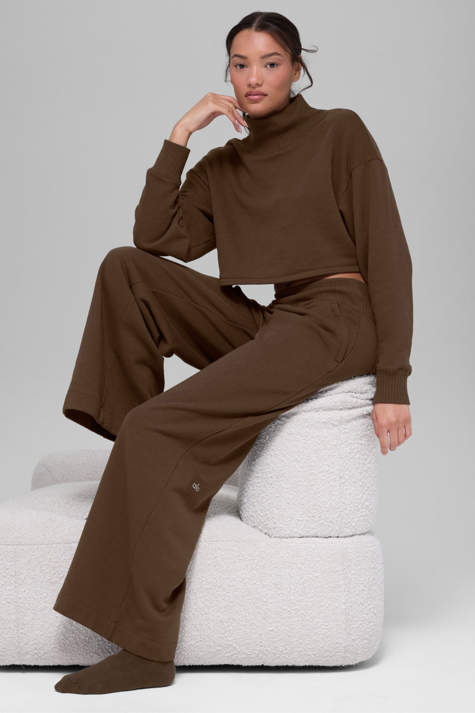 Serenity Wide Leg Sweatpant - Espresso image 3
