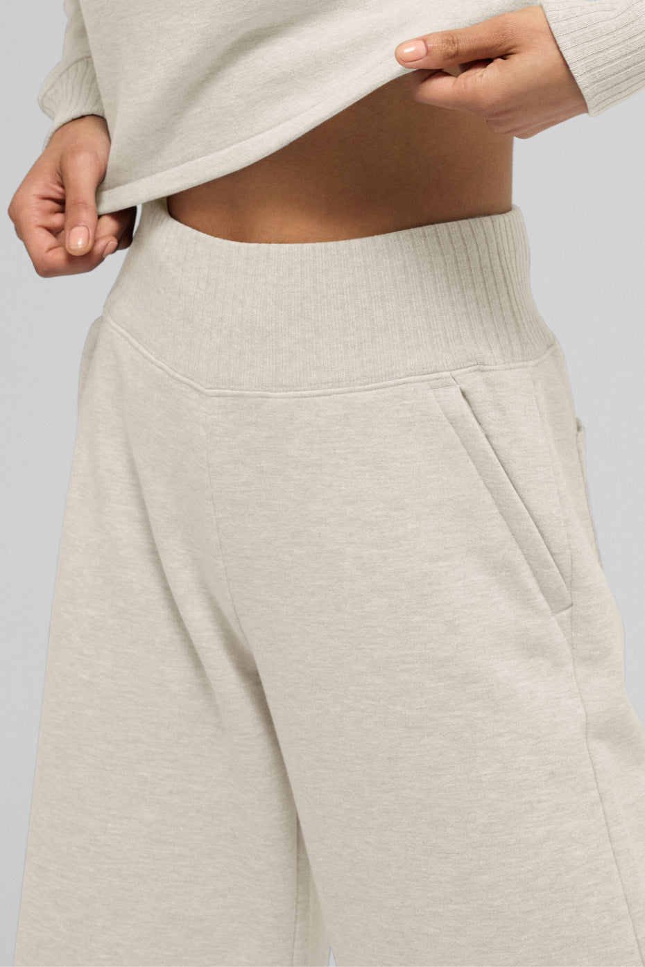 Serenity Wide Leg Sweatpant - Oatmeal Heather image 3
