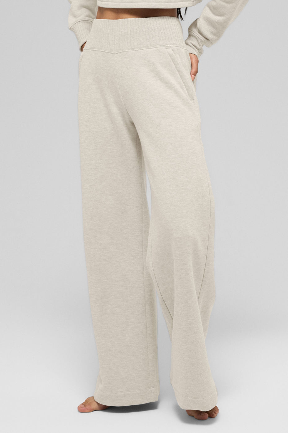 Serenity Wide Leg Sweatpant - Oatmeal Heather image 2