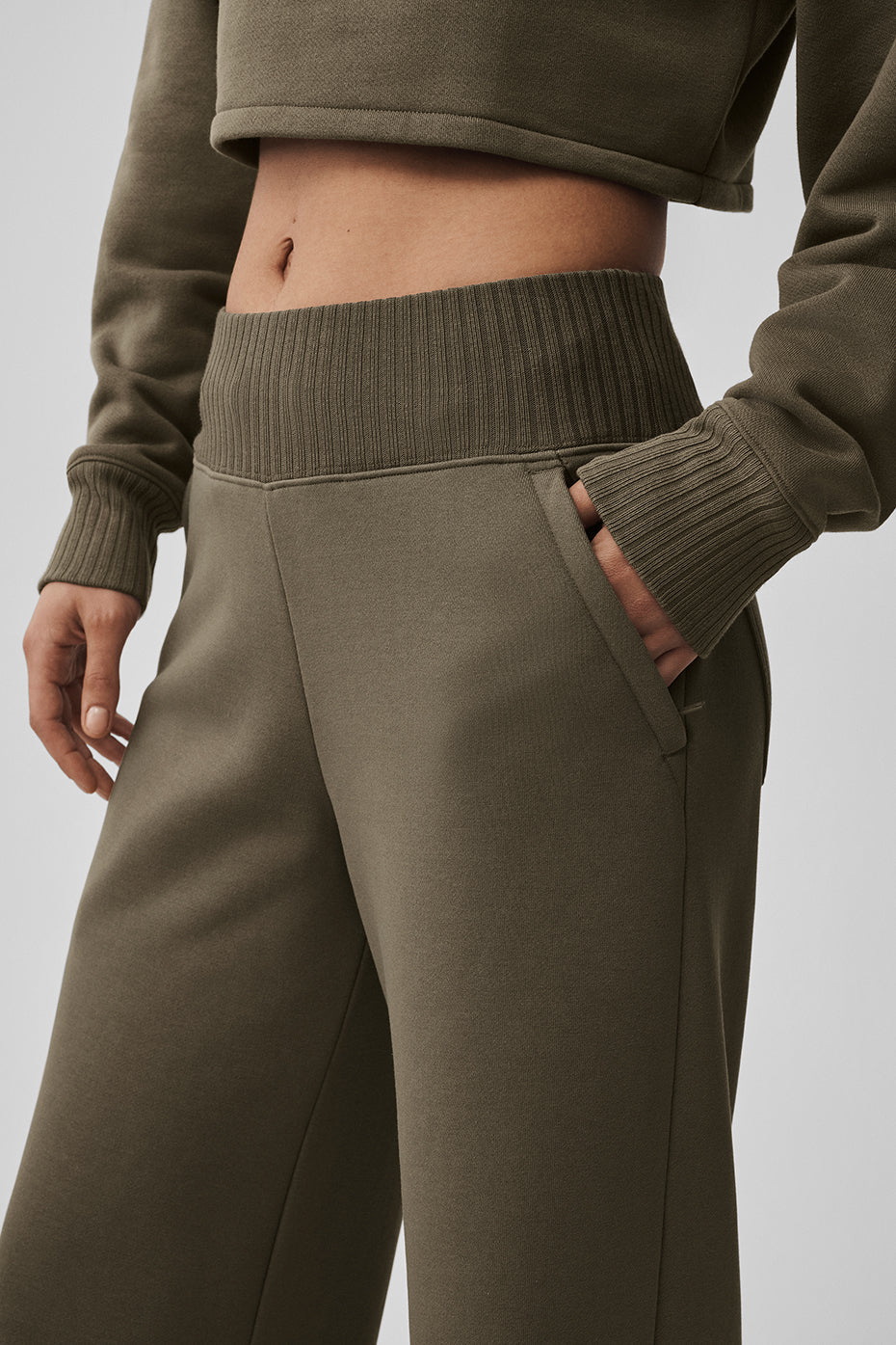 Serenity Wide Leg Sweatpant - Olive Tree image 2