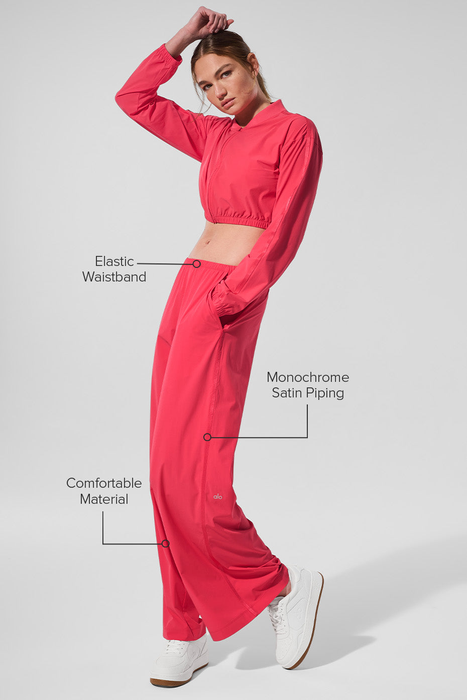 Breezy Wide Leg Pant (Long) - Candy Red image 2