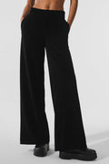 Micro Corduroy Mid-Rise Dreamer Wide Leg Trouser - Black image 1