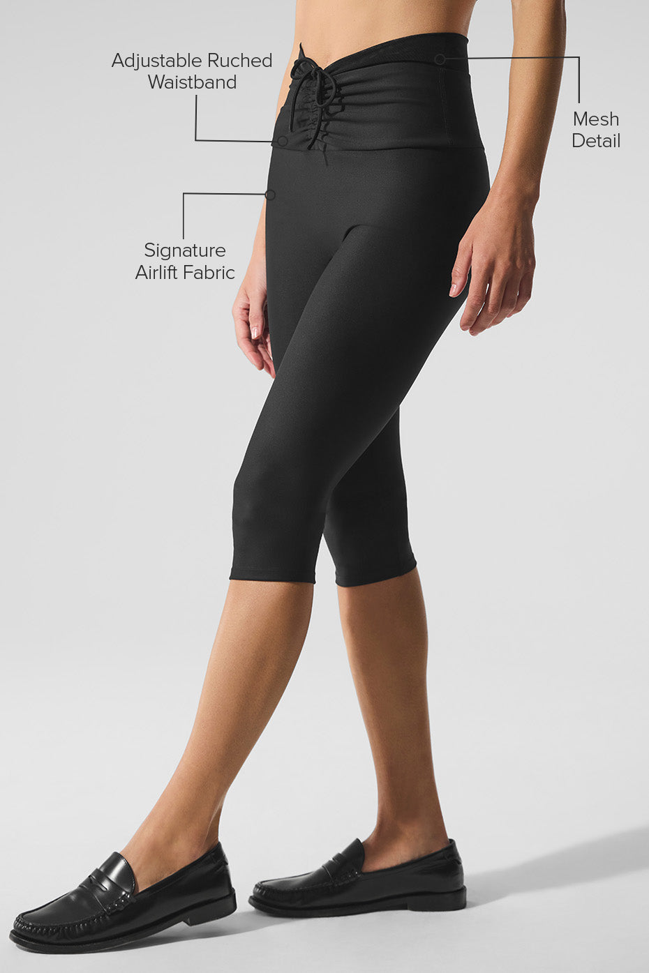 Airlift Mesh High-Waist Divine Capri - Black image 2