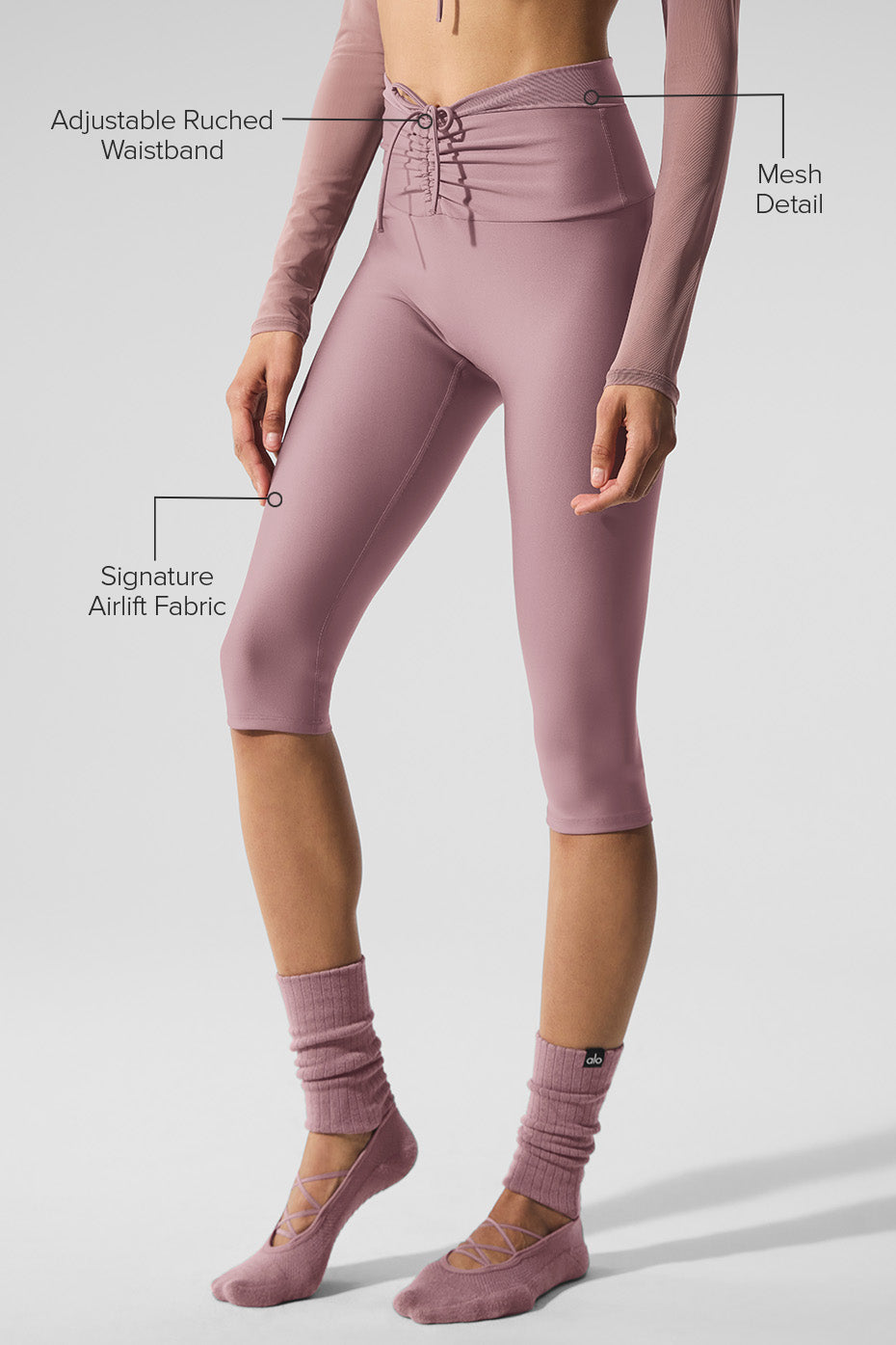 Airlift Mesh High-Waist Divine Capri - Smoky Quartz image 2