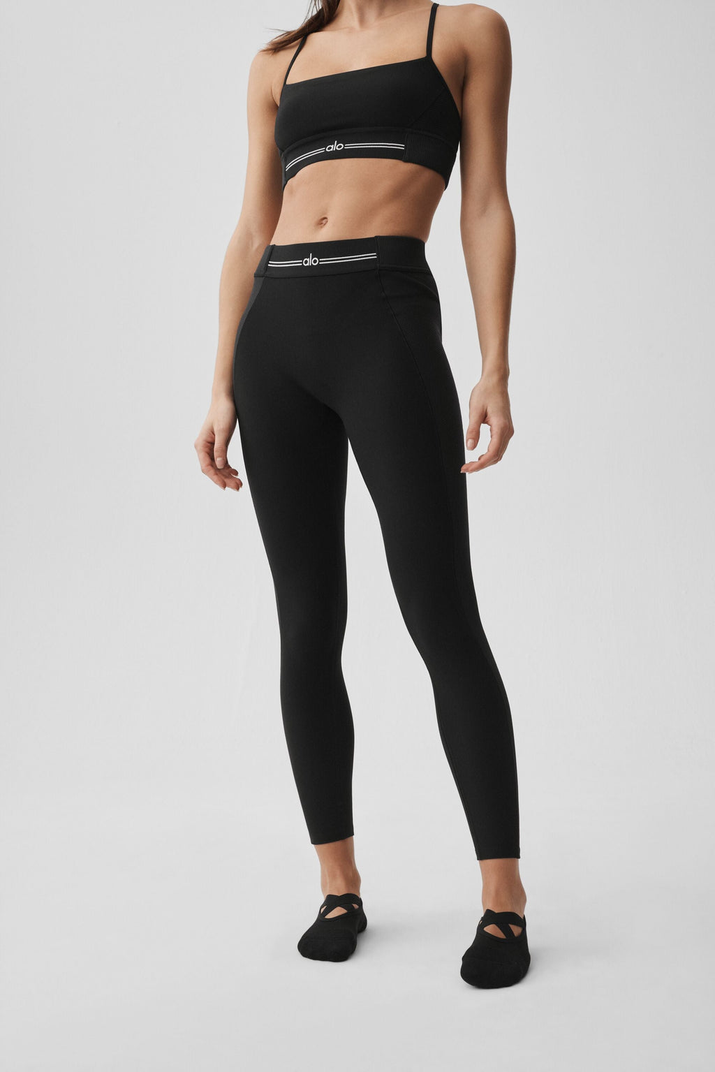 Alosoft High-Waist 7/8 Relay Legging - Black/White image 3