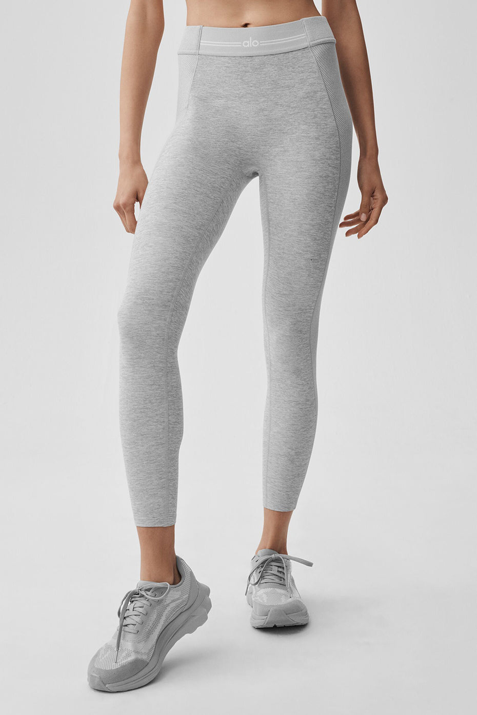 Alosoft High-Waist 7/8 Relay Legging - Athletic Heather Grey/White image 3