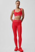 Airlift High-Waist Alignment Legging - Bright Red/White image 1