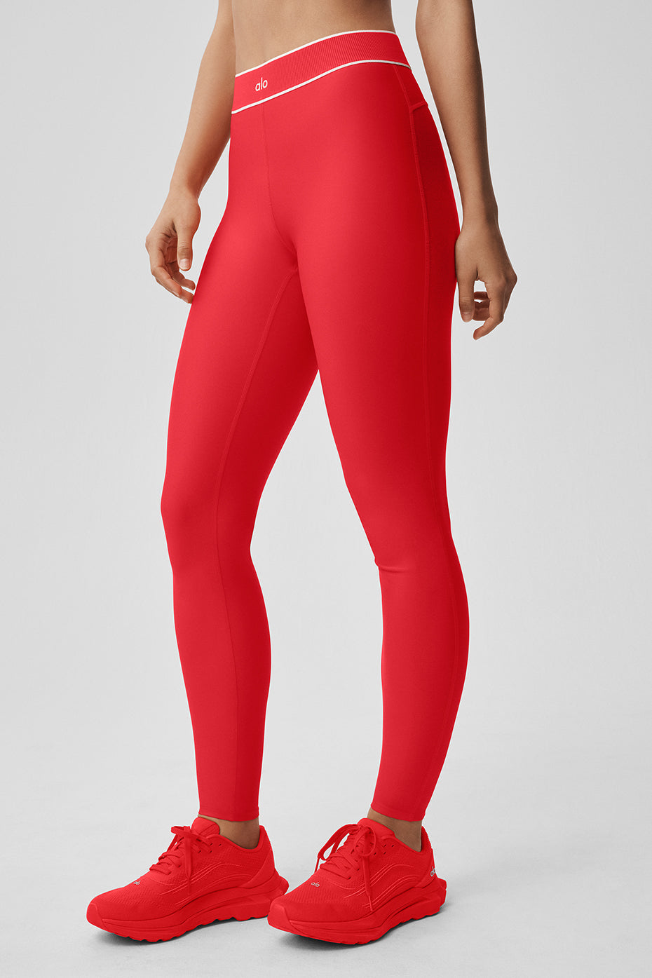 Airlift High-Waist Alignment Legging - Bright Red/White image 3