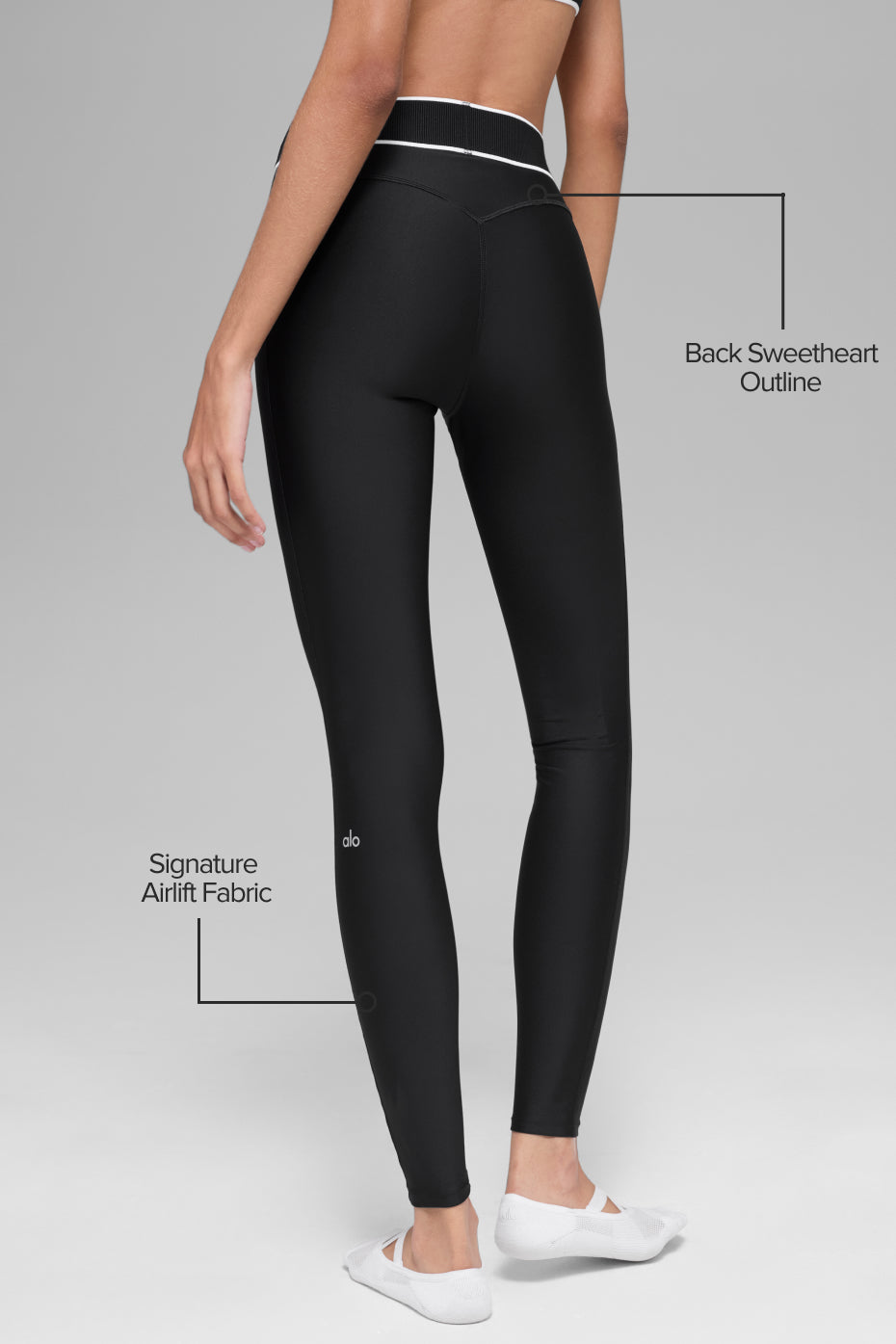 Airlift High-Waist Alignment Legging - Black/White image 2