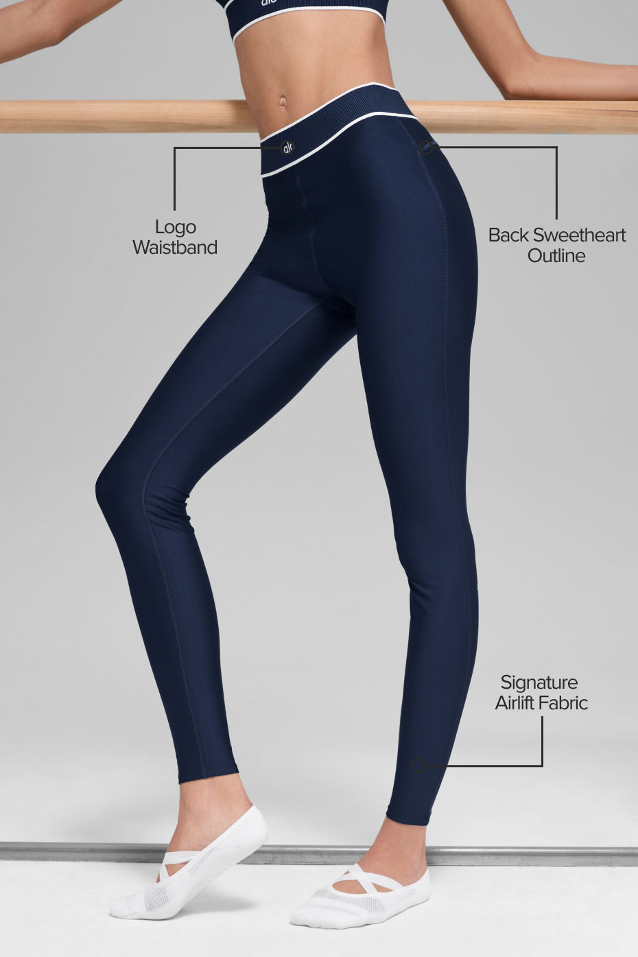 Airlift High-Waist Alignment Legging - Navy/White image 2