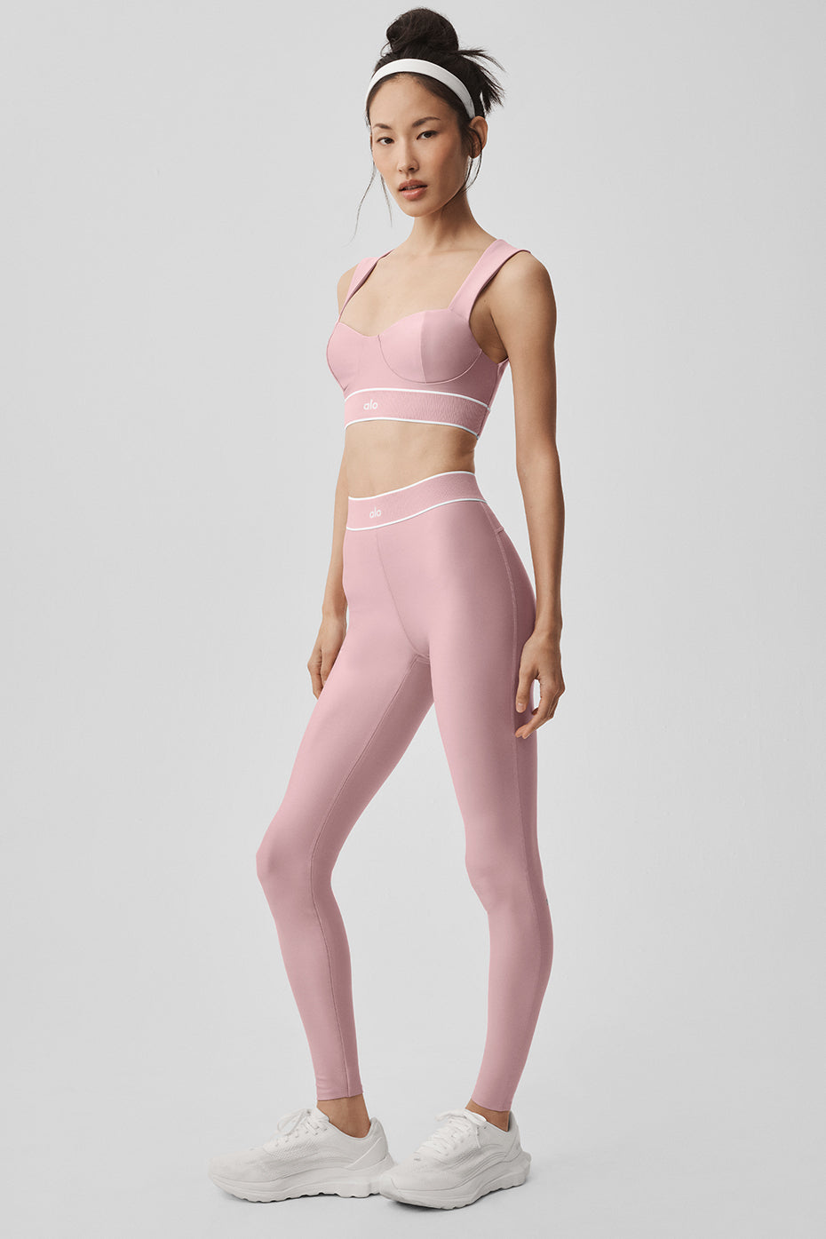 Airlift High-Waist Alignment Legging - Vintage Pink/White image 6