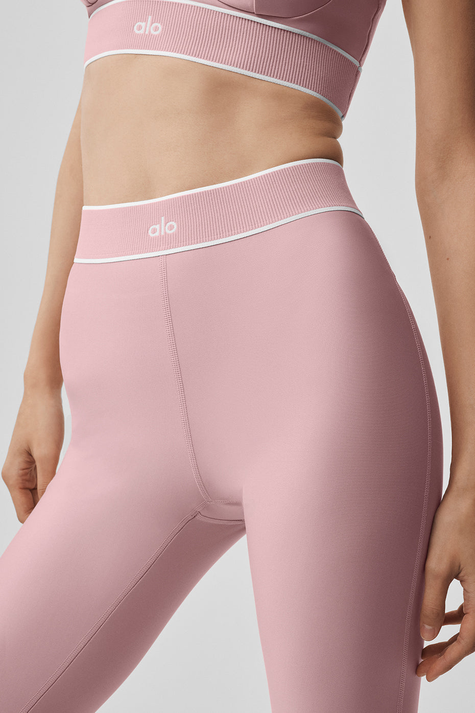 Airlift High-Waist Alignment Legging - Vintage Pink/White image 5