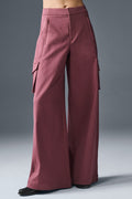 Show Off Cargo Wide Leg Trouser (Regular) - Burgundy Truffle image 1