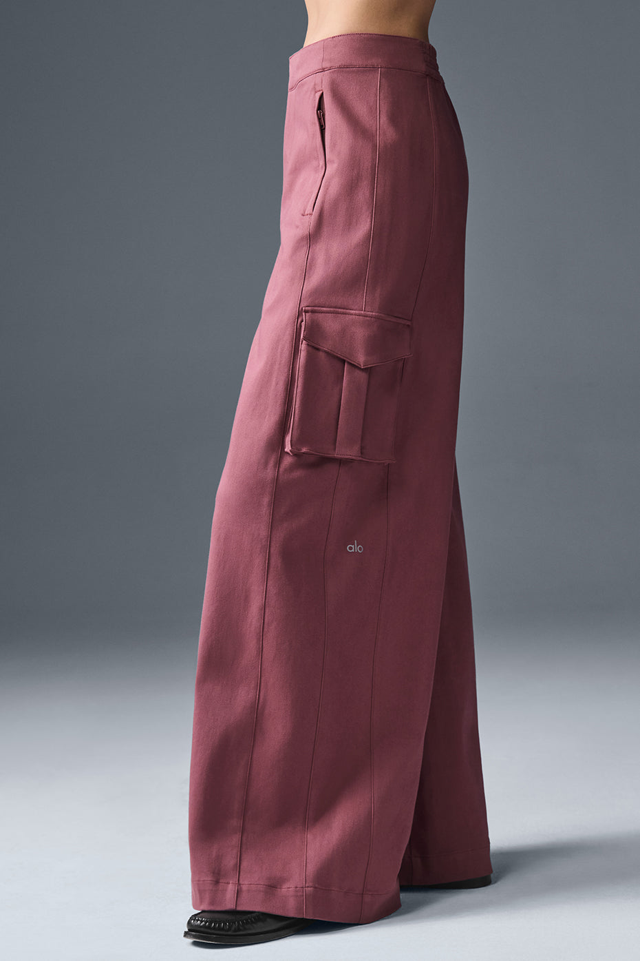 Show Off Cargo Wide Leg Trouser (Regular) - Burgundy Truffle image 2