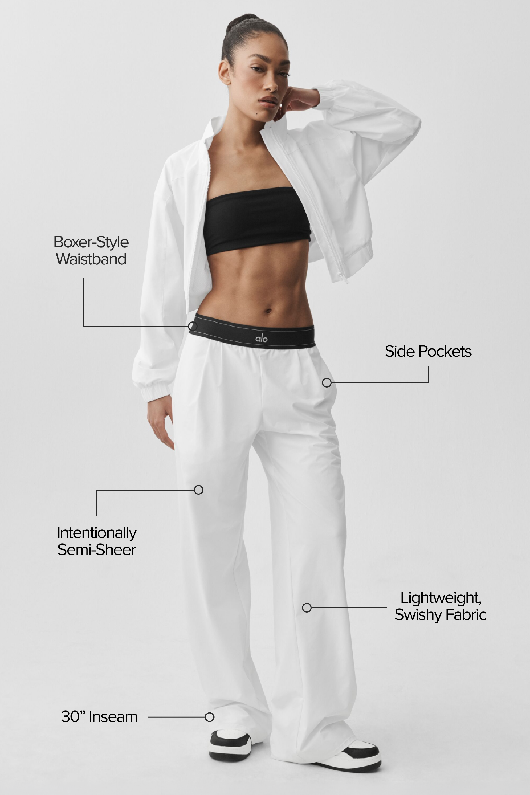 Suit Up Trouser (Long) - White/Black image 2