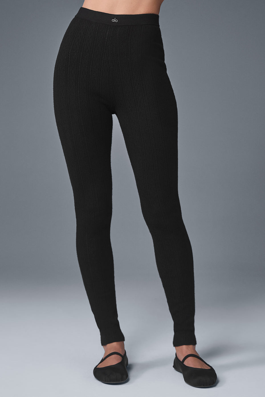 Pointelle Sweater High-Waist Be Mine Legging - Black image 1