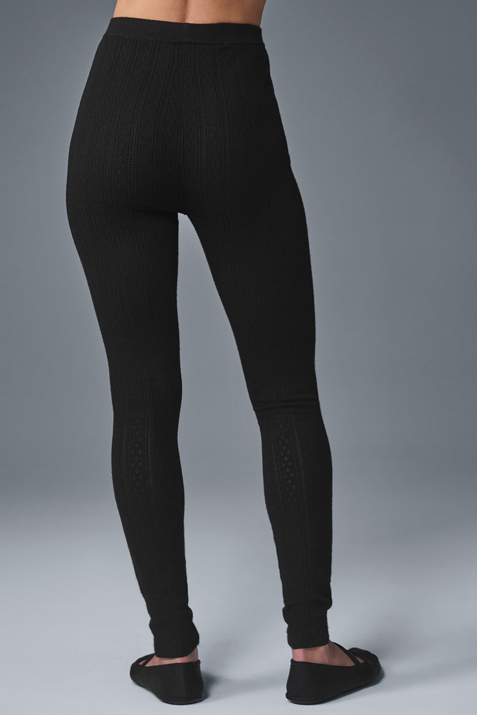 Pointelle Sweater High-Waist Be Mine Legging - Black image 3