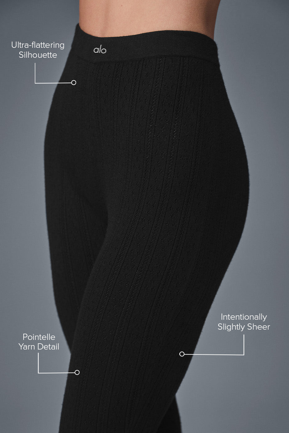 Pointelle Sweater High-Waist Be Mine Legging - Black image 2