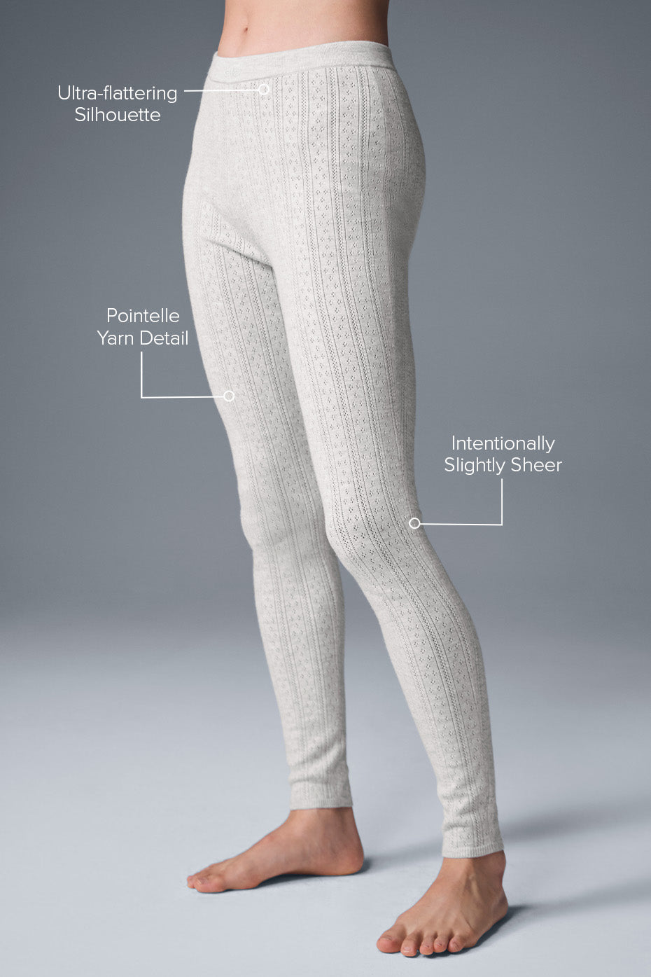 Pointelle Sweater High-Waist Be Mine Legging - Light Grey Heather image 2