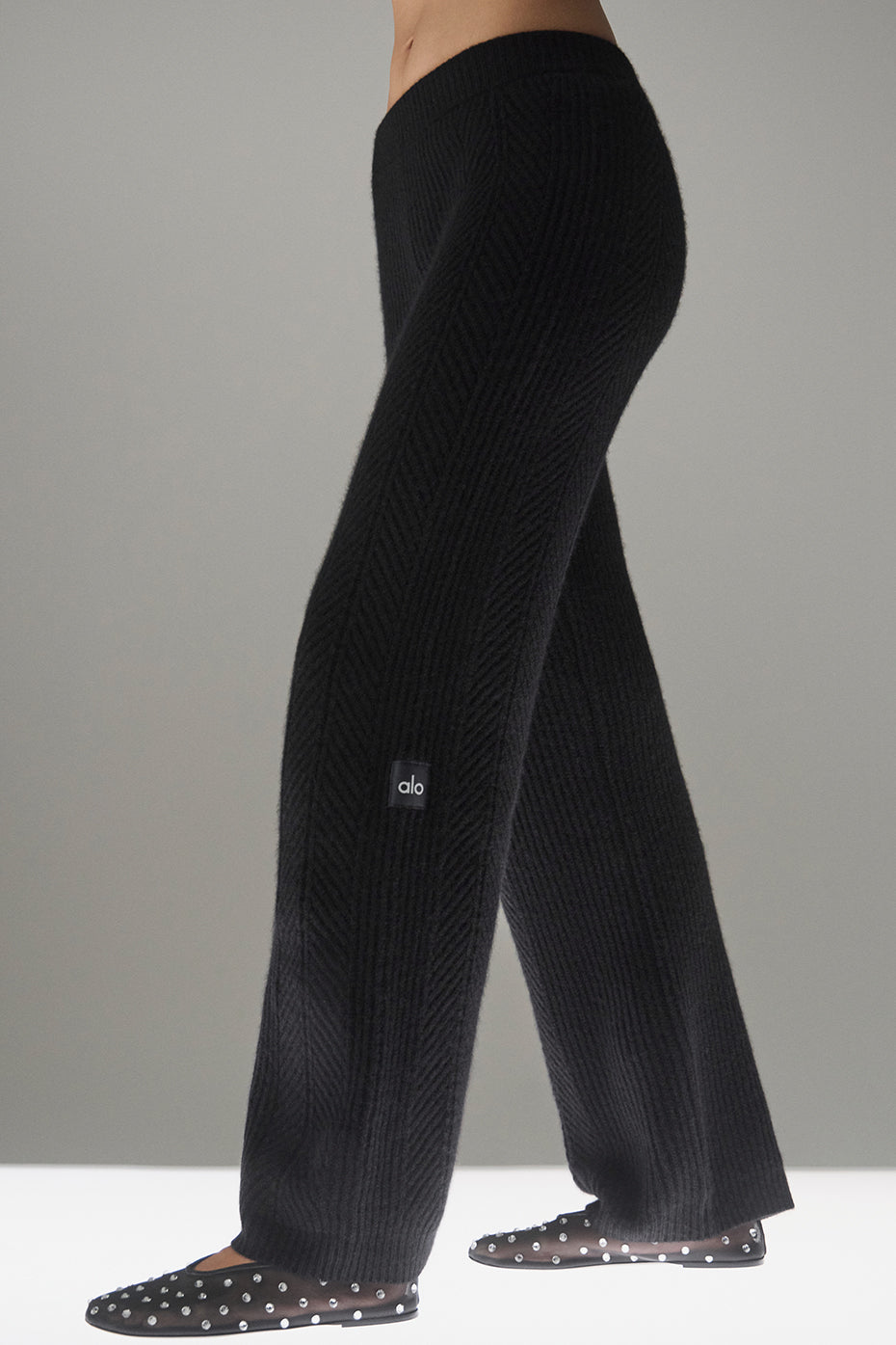 Winter Magic Cashmere Wide Leg Pant - Black image 3