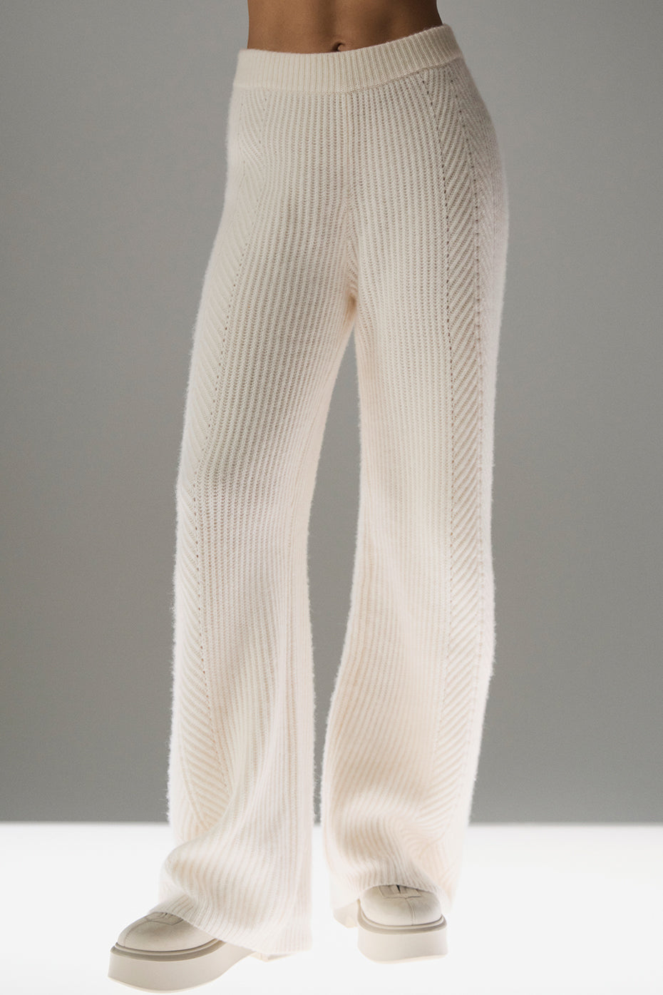 Winter Magic Cashmere Wide Leg Pant - Ivory image 1