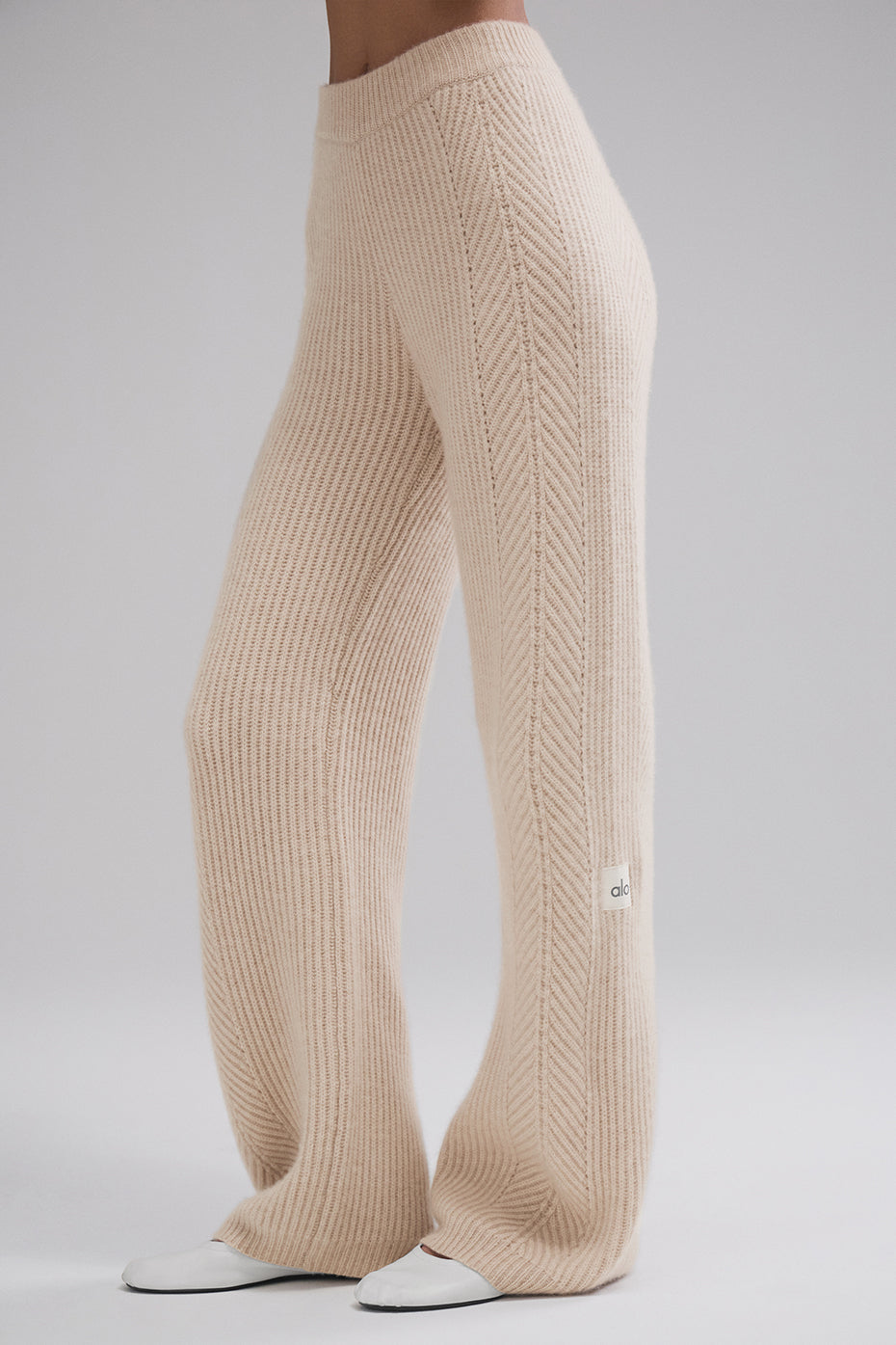 Winter Magic Cashmere Wide Leg Pant - Birch Heather image 3