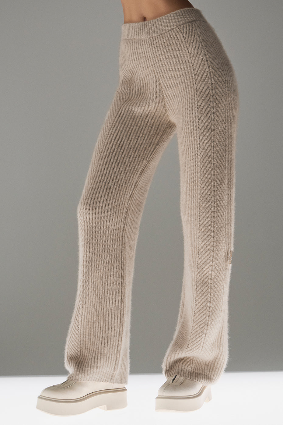 Winter Magic Cashmere Wide Leg Pant - Flax Heather image 1