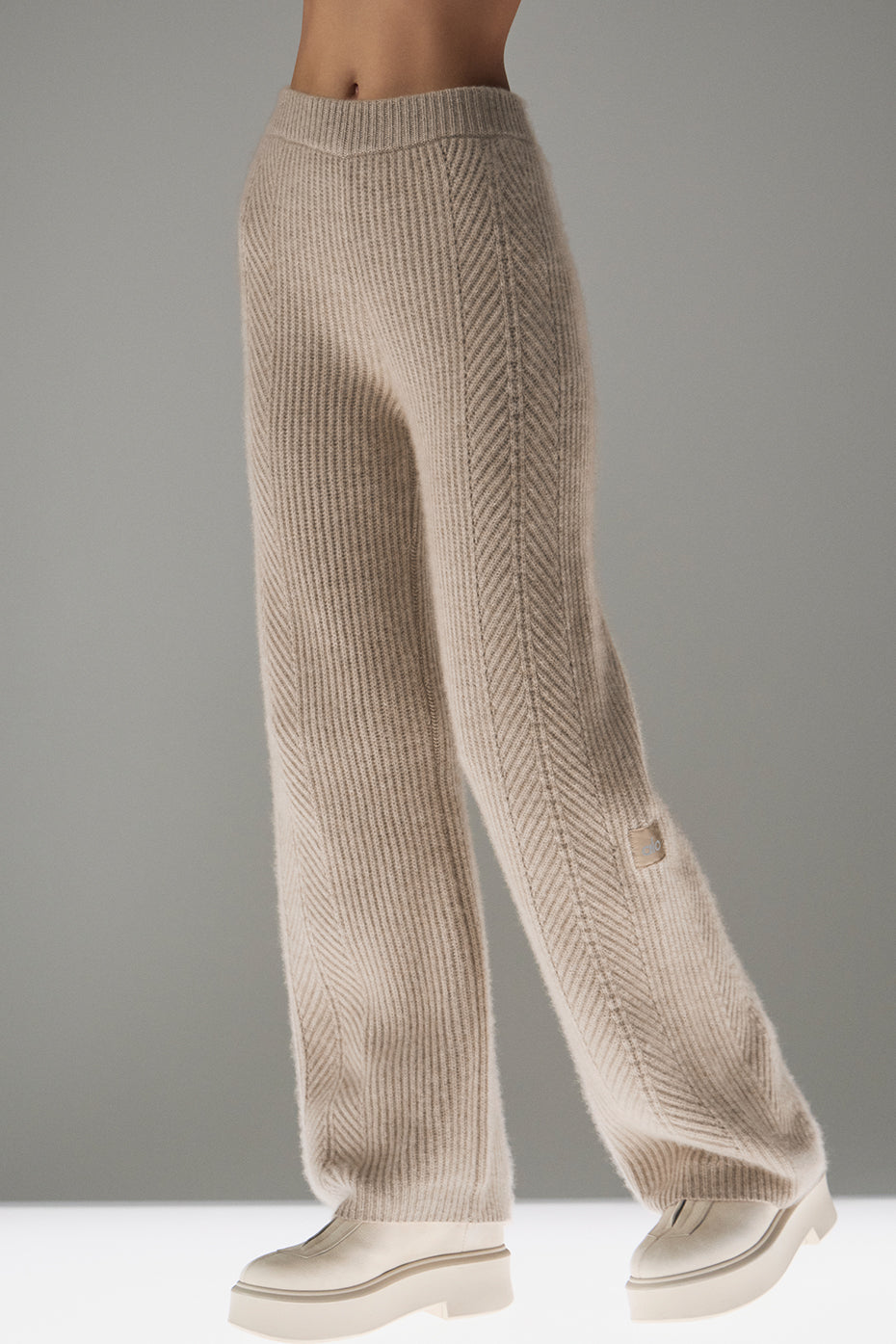 Winter Magic Cashmere Wide Leg Pant - Flax Heather image 3