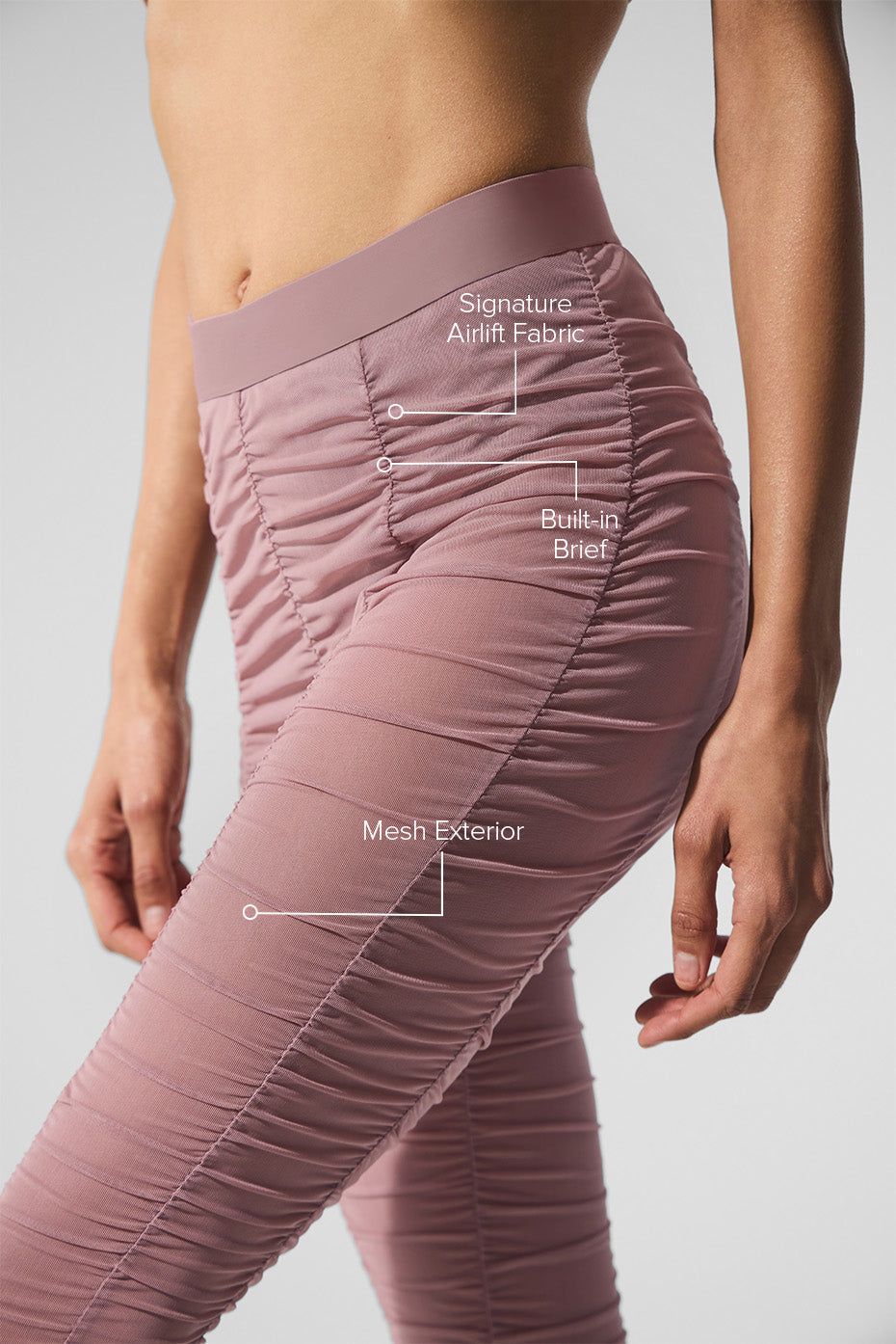 Airlift Mesh High-Waist Cherish Legging - Smoky Quartz image 2