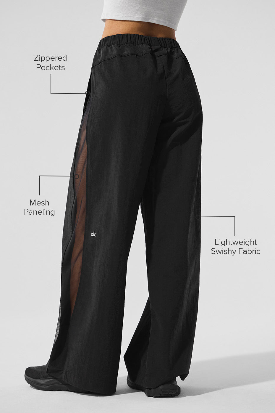 High-Waist Origin Wide Leg Track Pant - Black image 2