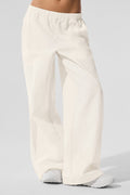 High-Waist Origin Wide Leg Track Pant - Ivory image 1