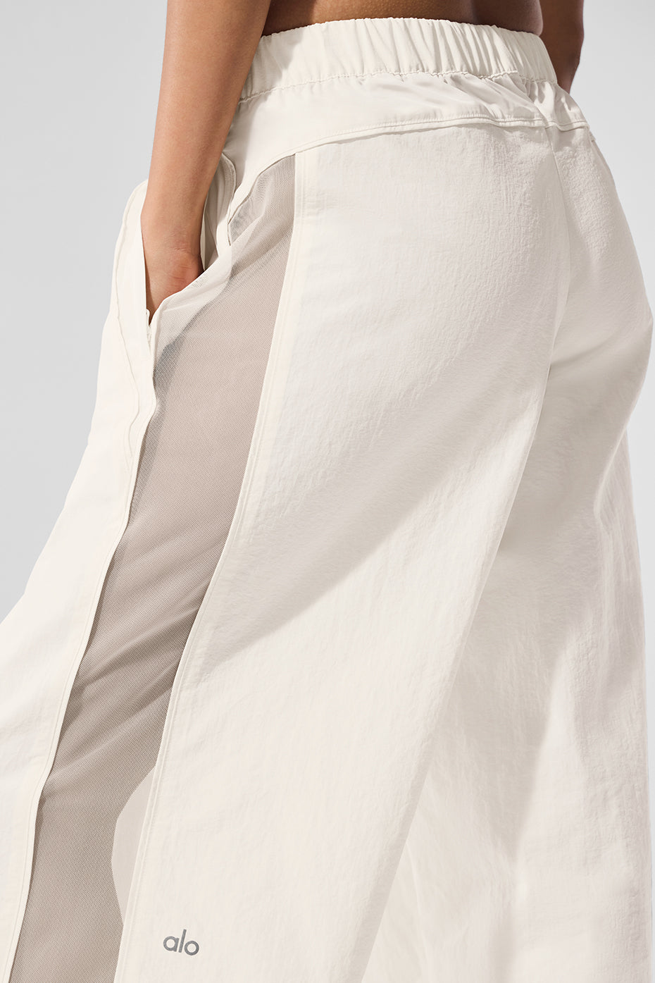 High-Waist Origin Wide Leg Track Pant - Ivory image 4