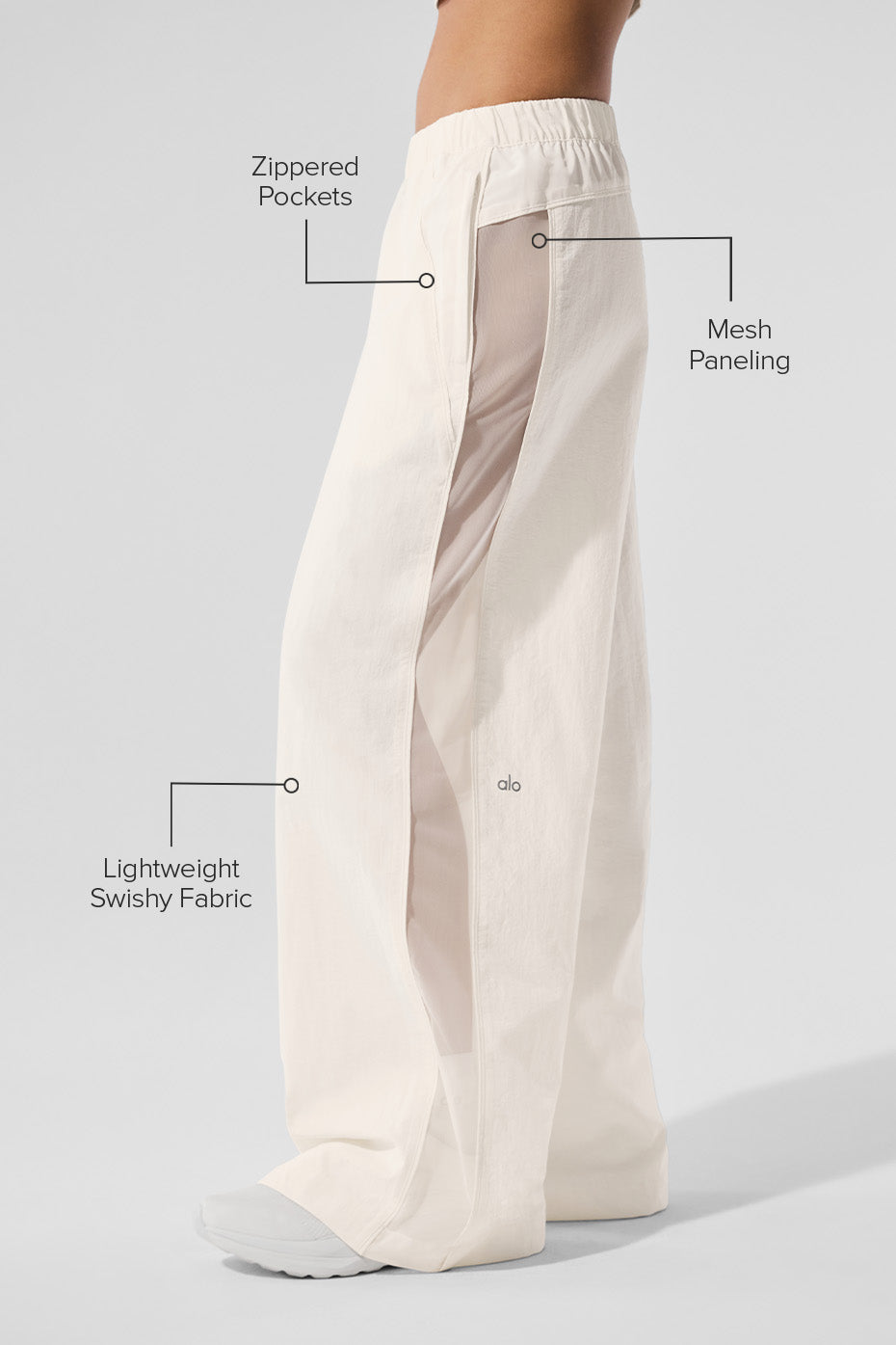 High-Waist Origin Wide Leg Track Pant - Ivory image 2