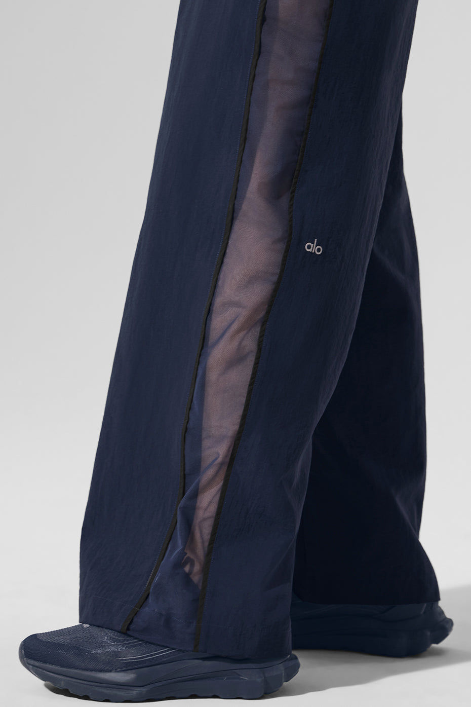 High-Waist Origin Wide Leg Track Pant - Navy/Black image 2