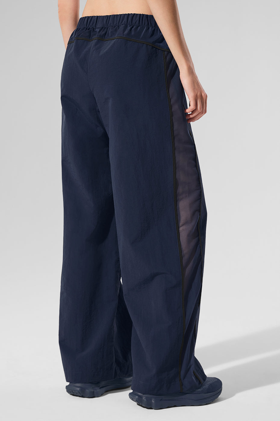 High-Waist Origin Wide Leg Track Pant - Navy/Black image 3