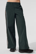 High-Waist Origin Wide Leg Track Pant - Charcoal Green image 1