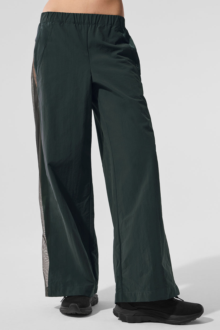 High-Waist Origin Wide Leg Track Pant - Charcoal Green image 1