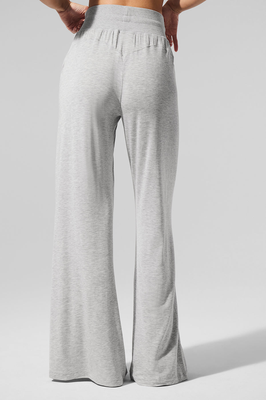 Semi-Sheer Delicate Lounge Flare Pant - Athletic Heather Grey image 3