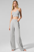 Semi-Sheer Delicate Lounge Flare Pant - Athletic Heather Grey image 1