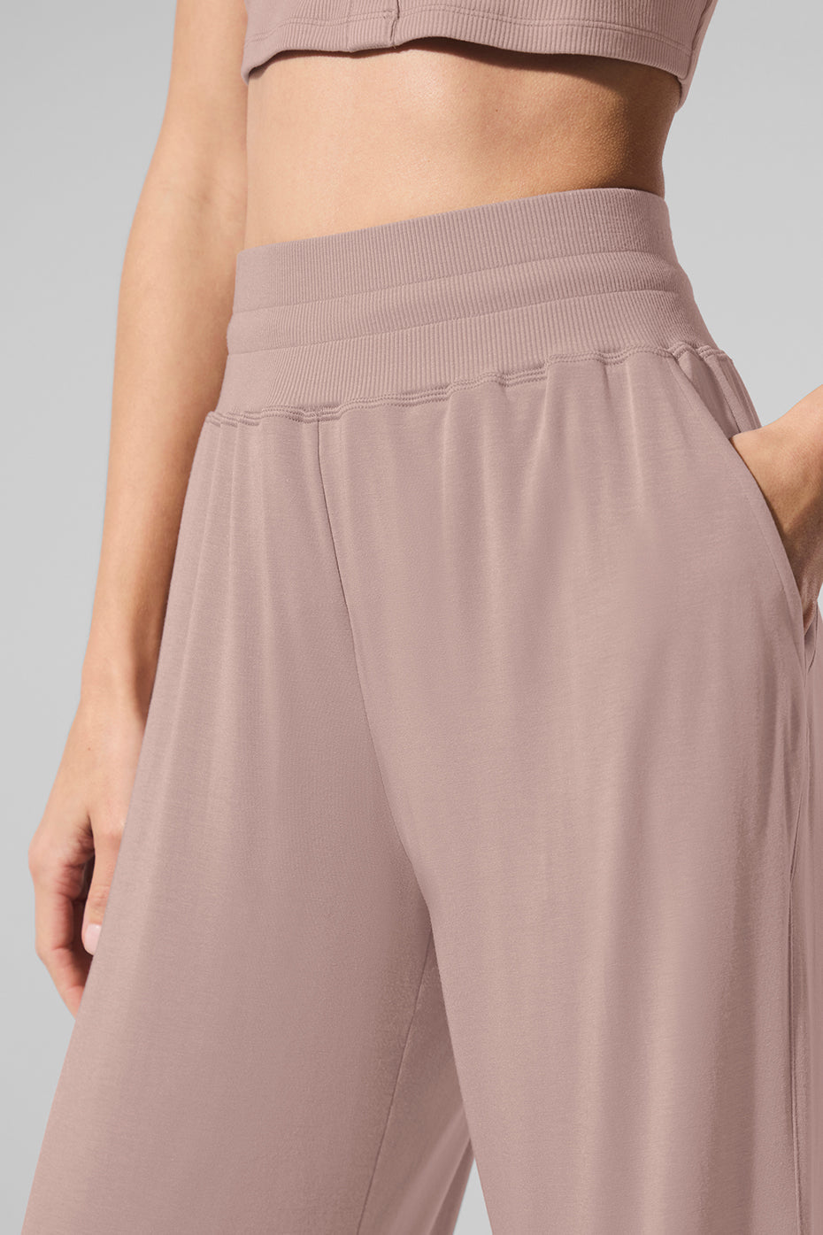 Semi-Sheer Delicate Lounge Flare Pant - Taupe image 5