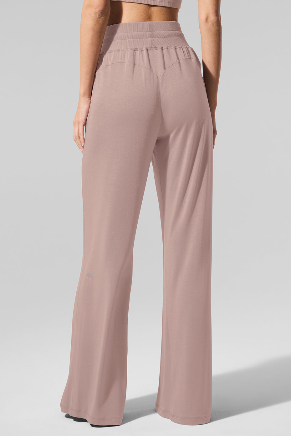 Semi-Sheer Delicate Lounge Flare Pant - Taupe image 3