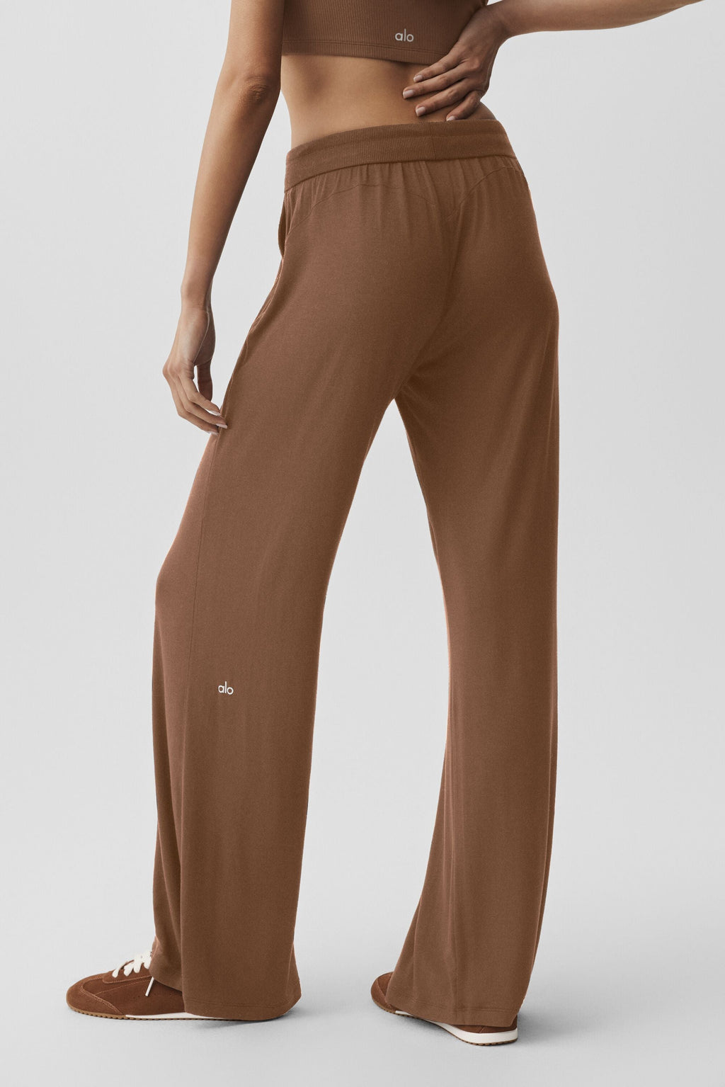 Semi-Sheer Delicate Lounge Flare Pant - Sun Kissed Brown image 2