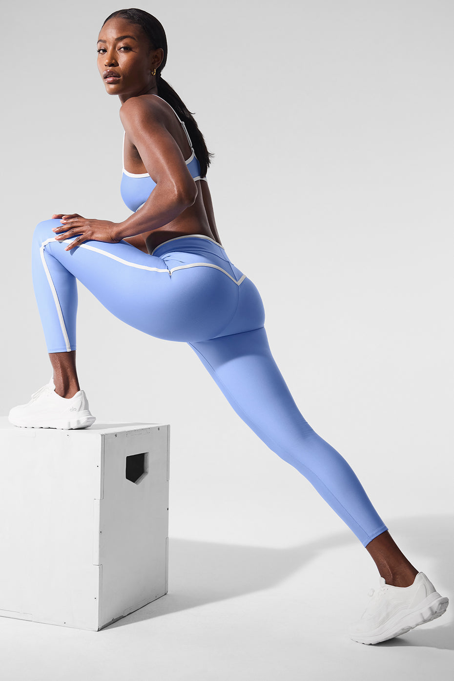 Airlift High Waist Charger 7/8 Legging - Crystal Clear Blue/White image 5