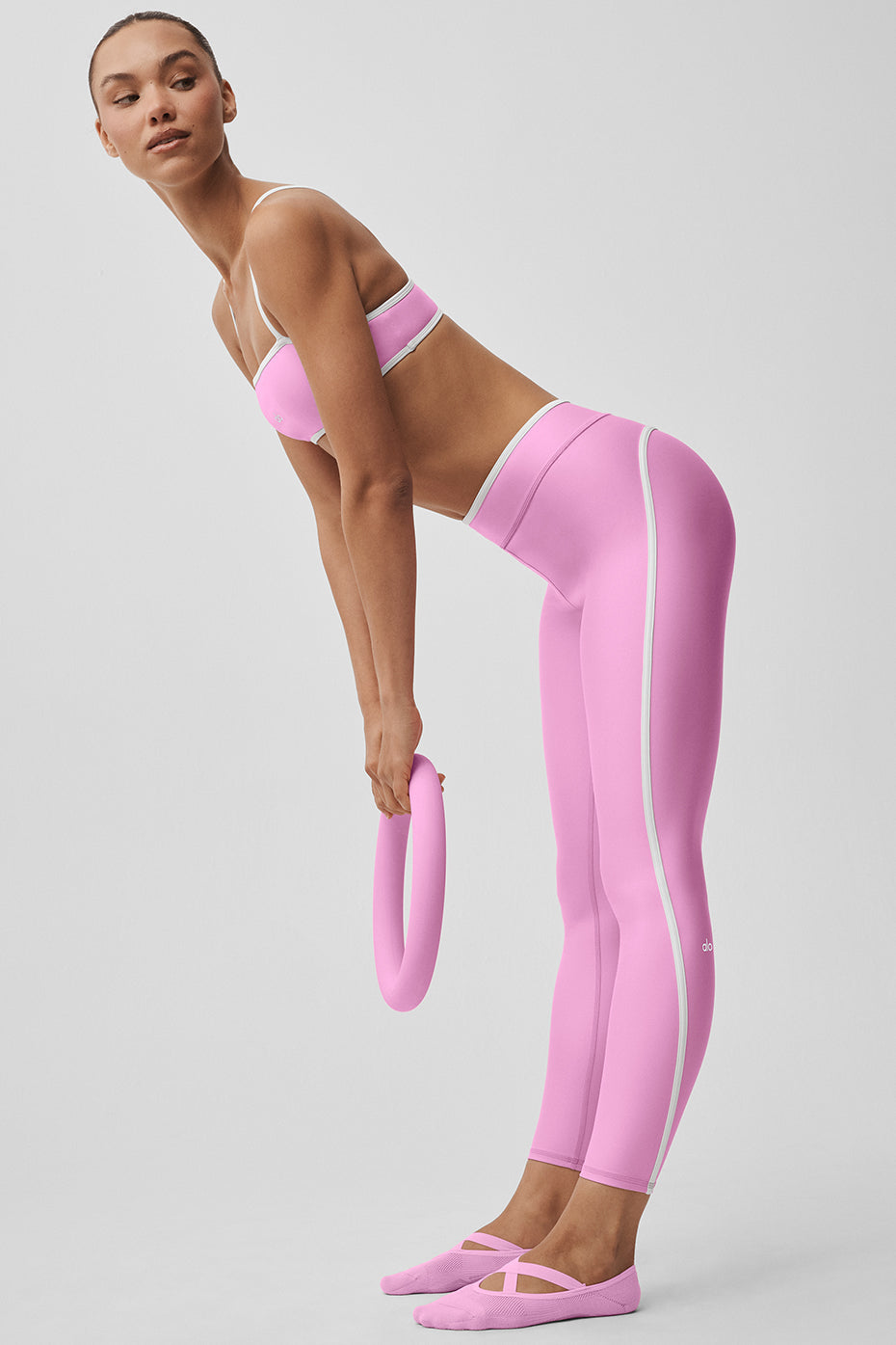 Airlift High Waist Charger 7/8 Legging - Candy Heart Pink/White image 4